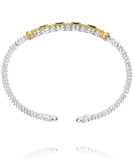 Vahan Sterling Silver & 14K Yellow Gold Oval Blue Sapphire & Diamond Bracelet