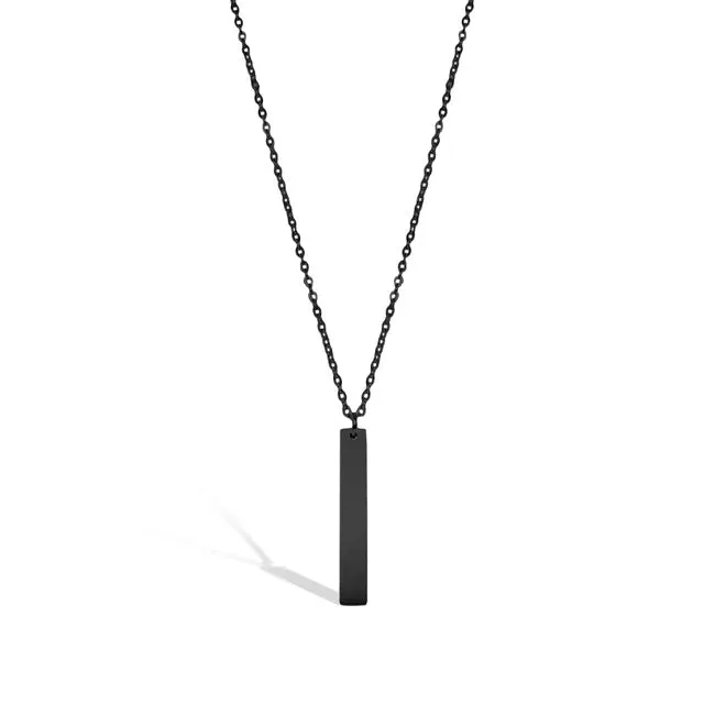 Vertical Stainless Steel Bar Necklace