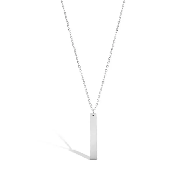 Vertical Stainless Steel Bar Necklace