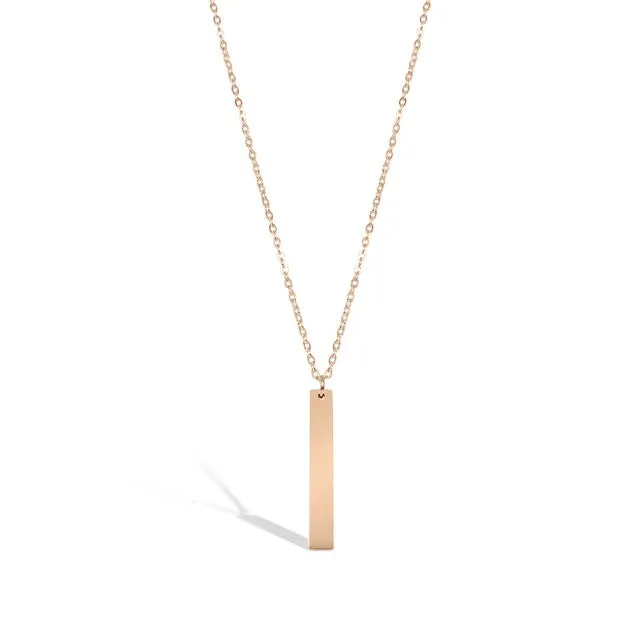 Vertical Stainless Steel Bar Necklace