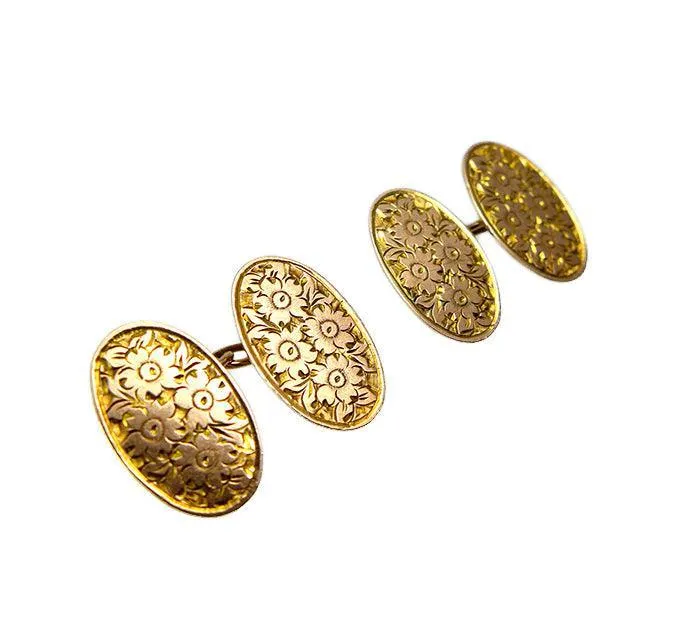 Victorian Hardy Brothers 9ct Gold Cufflinks