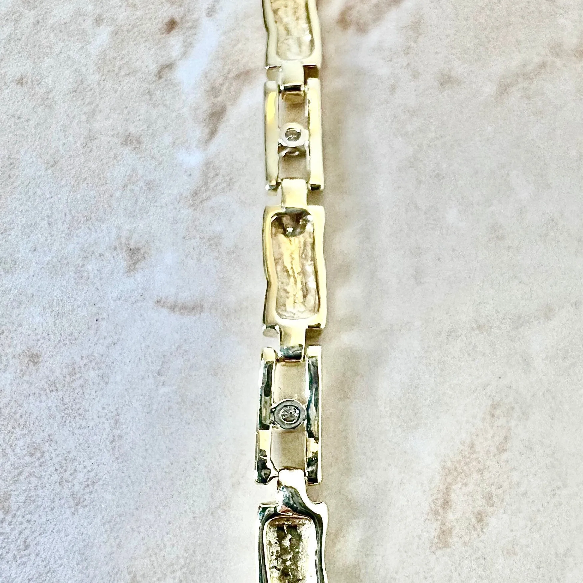 Vintage 14 Karat Yellow Gold Diamond Bracelet