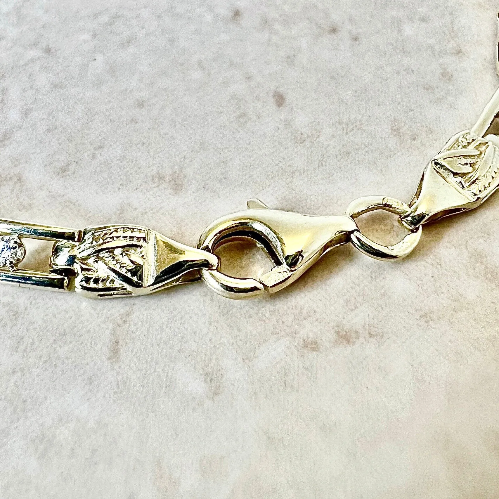 Vintage 14 Karat Yellow Gold Diamond Bracelet