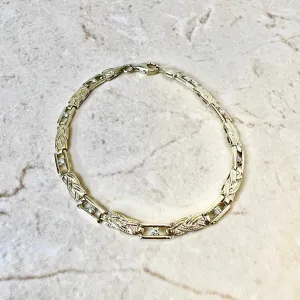 Vintage 14 Karat Yellow Gold Diamond Bracelet