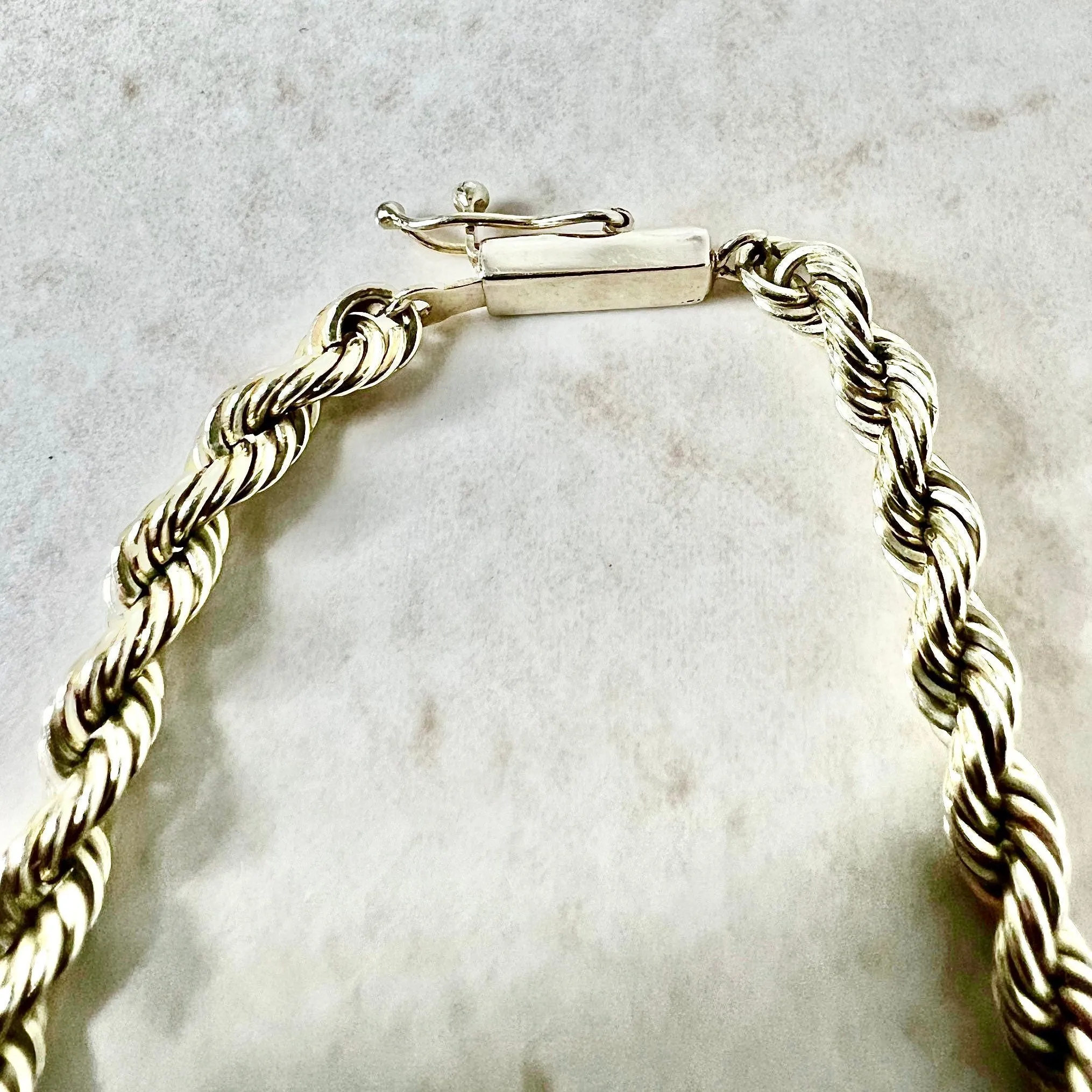 Vintage 14 Karat Yellow Gold Diamond Rope Bracelet