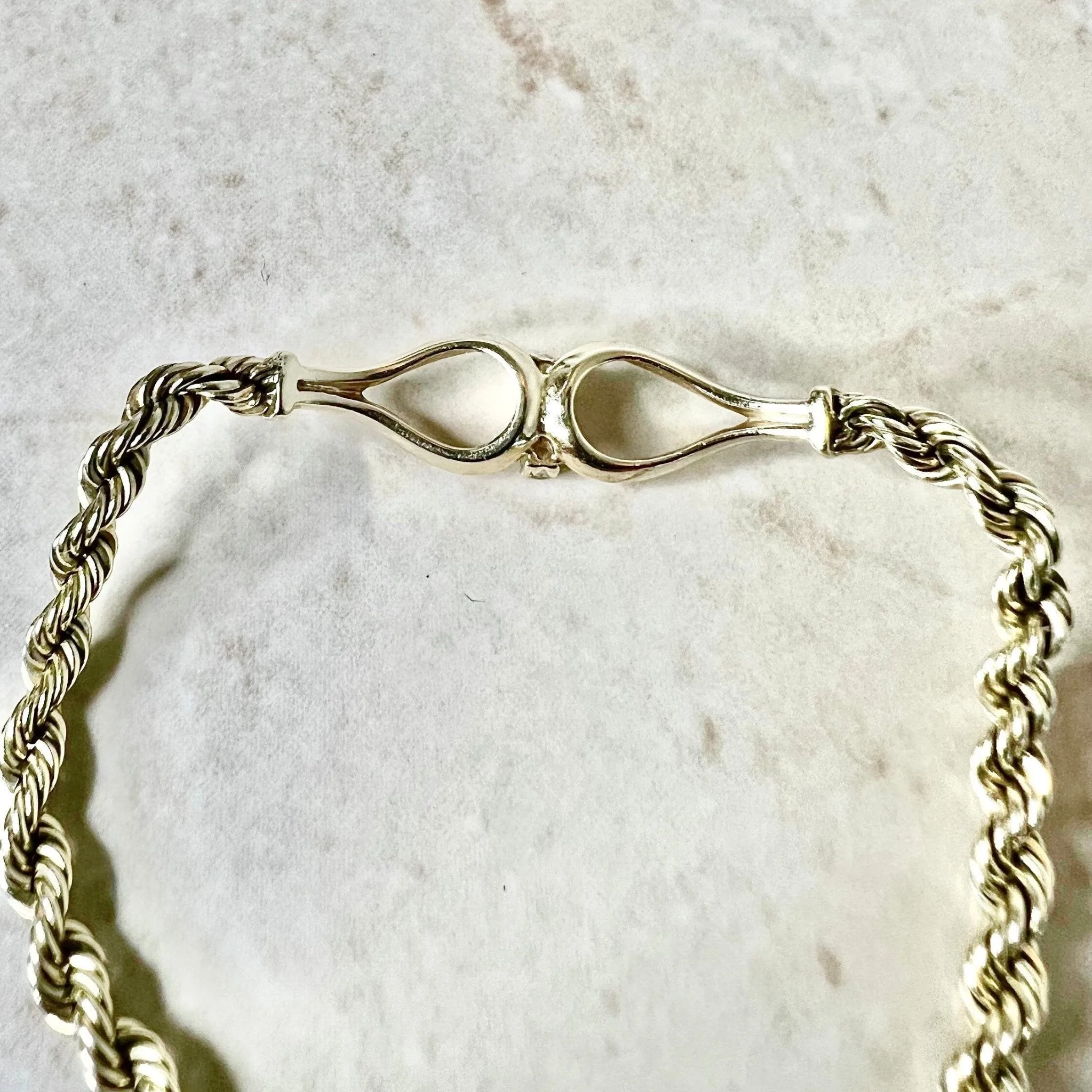 Vintage 14 Karat Yellow Gold Diamond Rope Bracelet