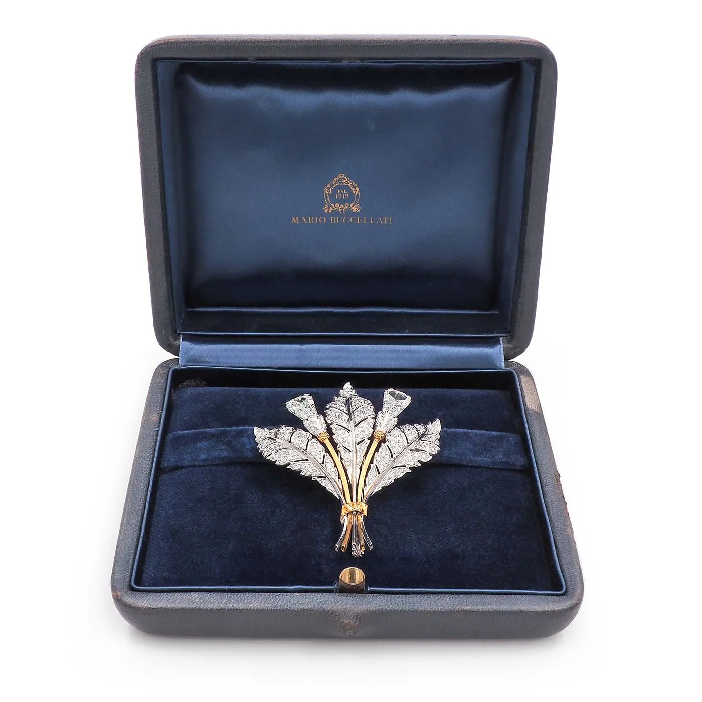 Vintage 6.14 Ctw. Diamond Floral-Motif Brooch By Mario Buccellati