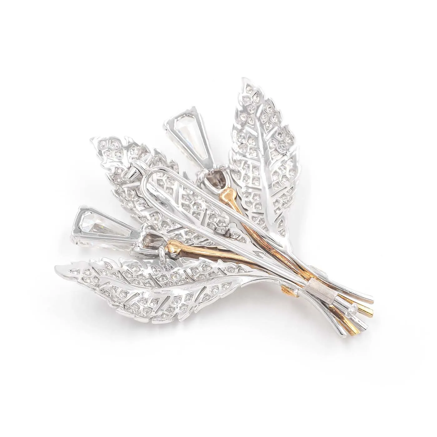 Vintage 6.14 Ctw. Diamond Floral-Motif Brooch By Mario Buccellati