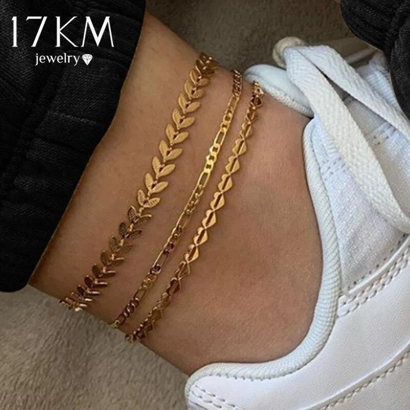 Vintage Anklet Brecelets Set Fashion For Women Multilayers Adjustable Anklet Jewelry Design
