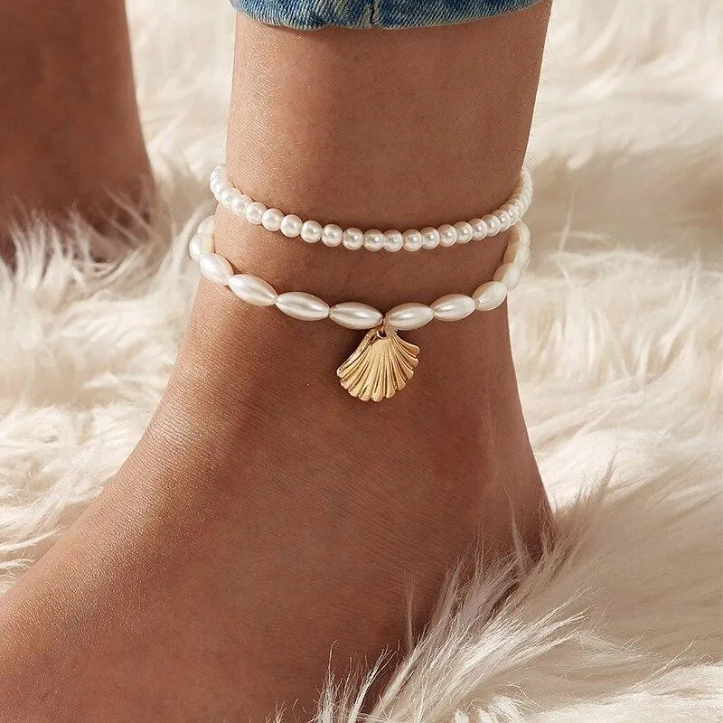 Vintage Anklet Brecelets Set Fashion For Women Multilayers Adjustable Anklet Jewelry Design