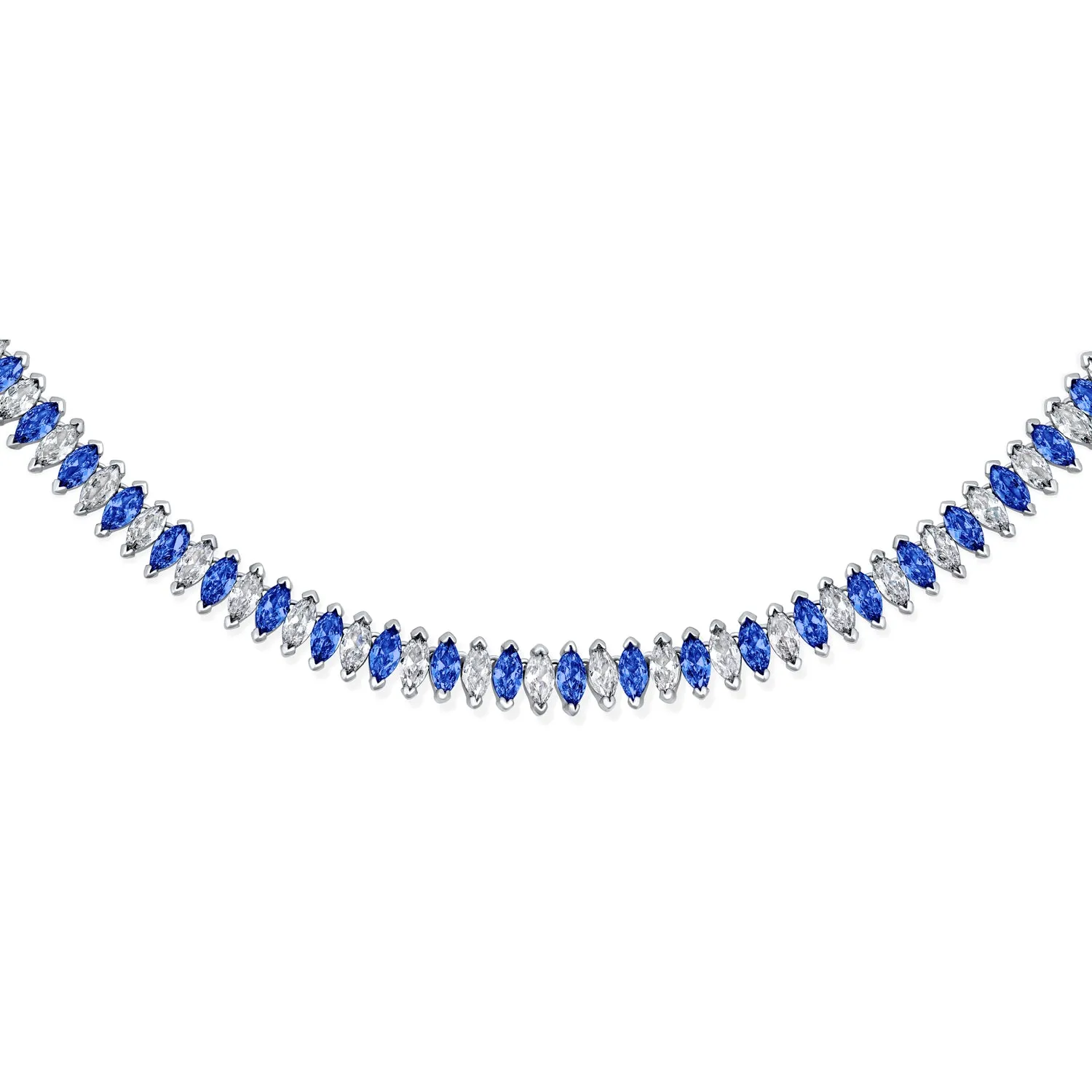 Vintage Art Deco Collar Necklace Clear White Cubic Zirconia for Bridal Events