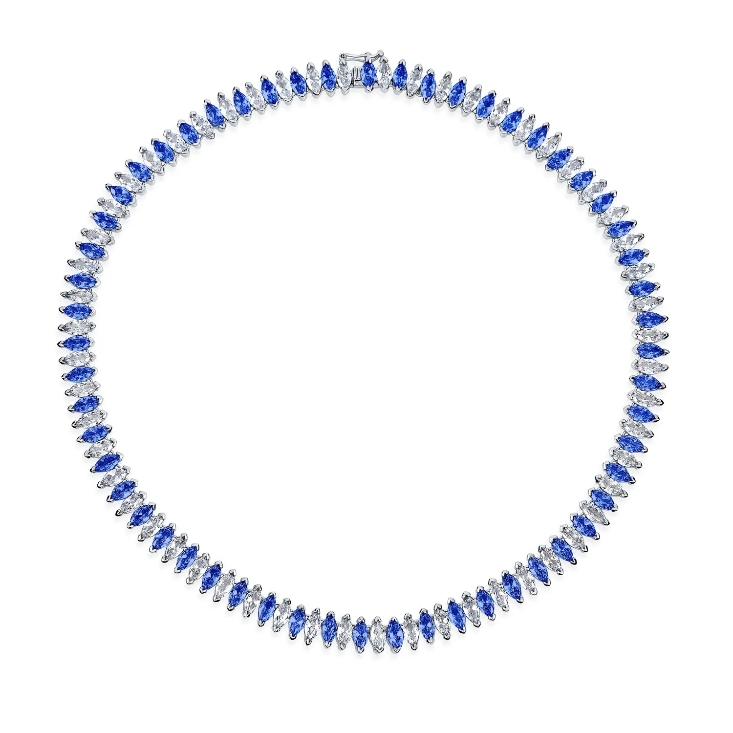 Vintage Art Deco Collar Necklace Clear White Cubic Zirconia for Bridal Events