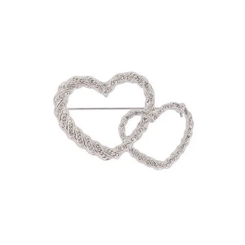 VINTAGE DOUBLE HEART BROOCH