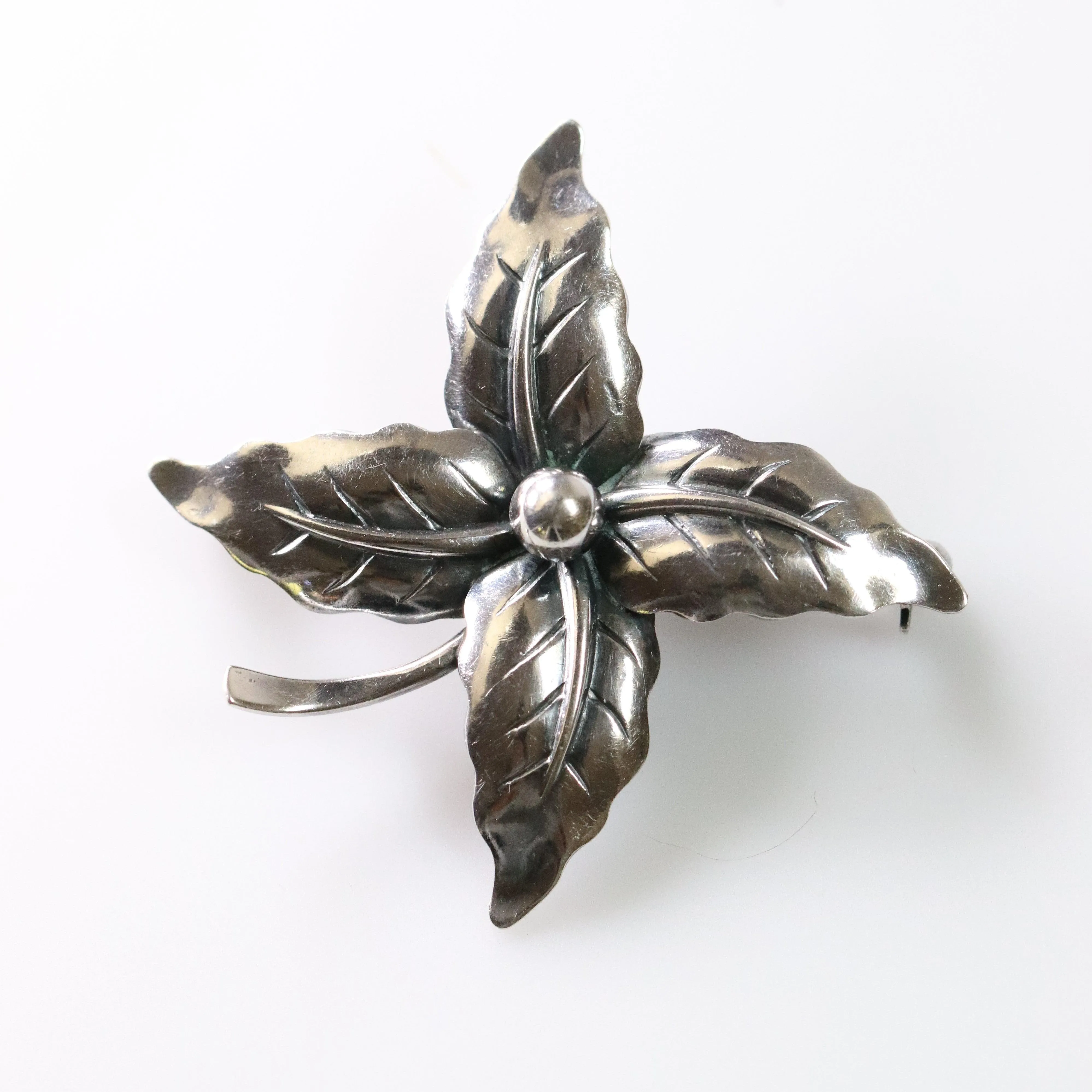 Vintage NE From Sterling Silver Jewelry | Floral Holly Berry Brooch