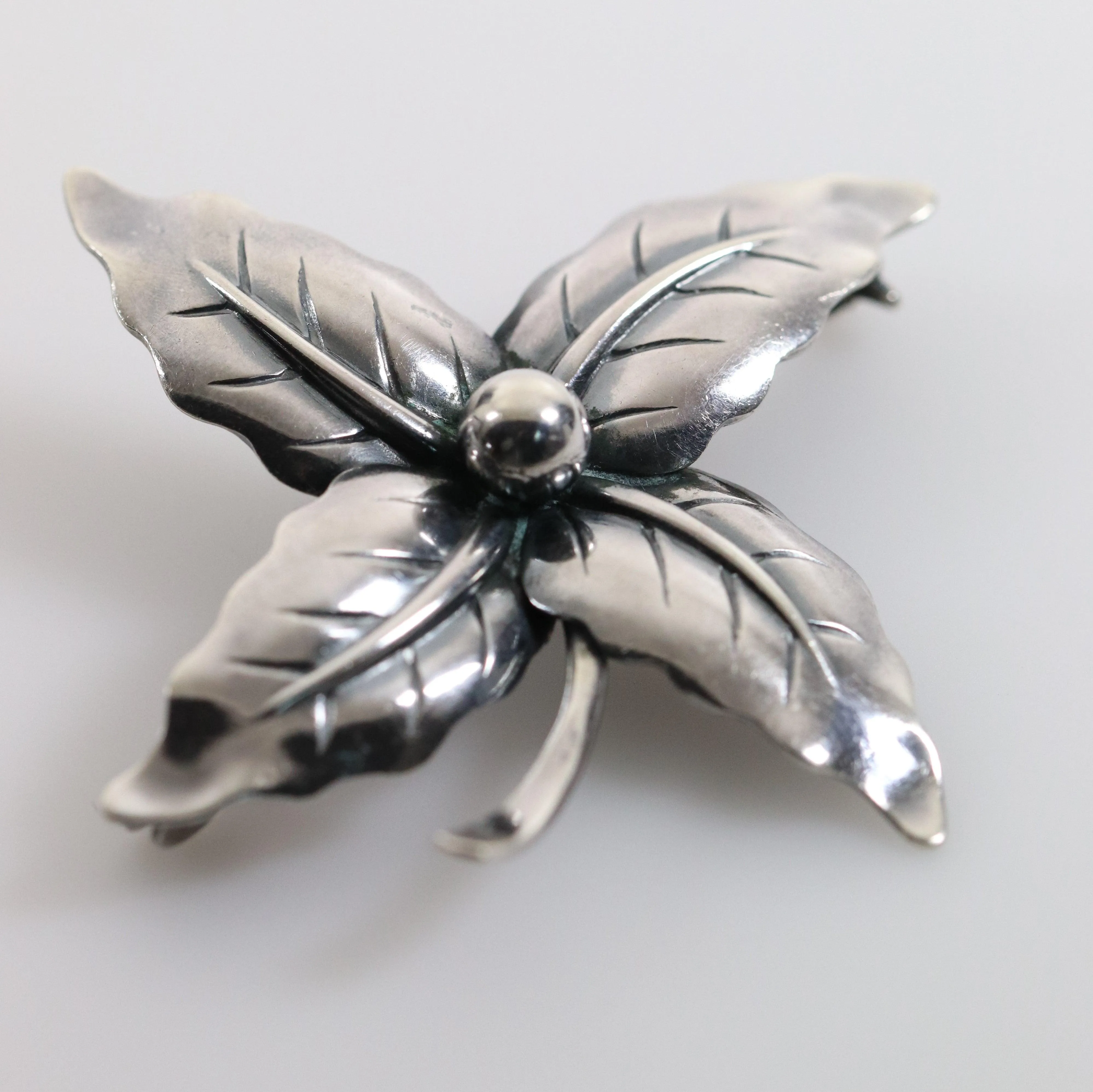 Vintage NE From Sterling Silver Jewelry | Floral Holly Berry Brooch