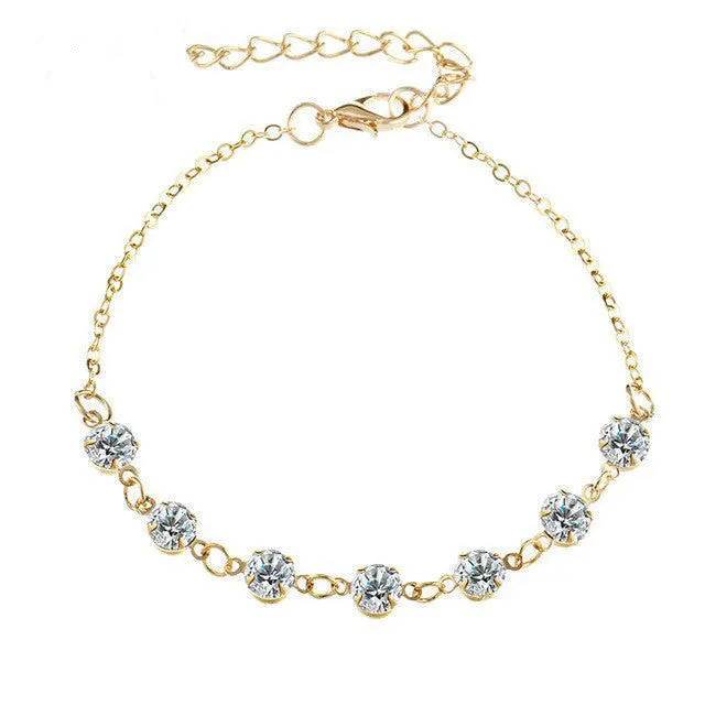 Vintage Pearl Crystal Anklets