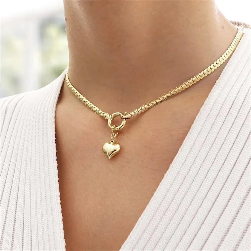 Vintage Silver-plate Geometric Exaggerated Artificial Pearl Chain Necklace For Women Female Fashion Boho Y2K Girl Jewelry Gift