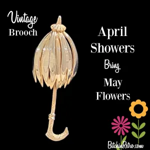 Vintage Umbrella or Parasol Brooch