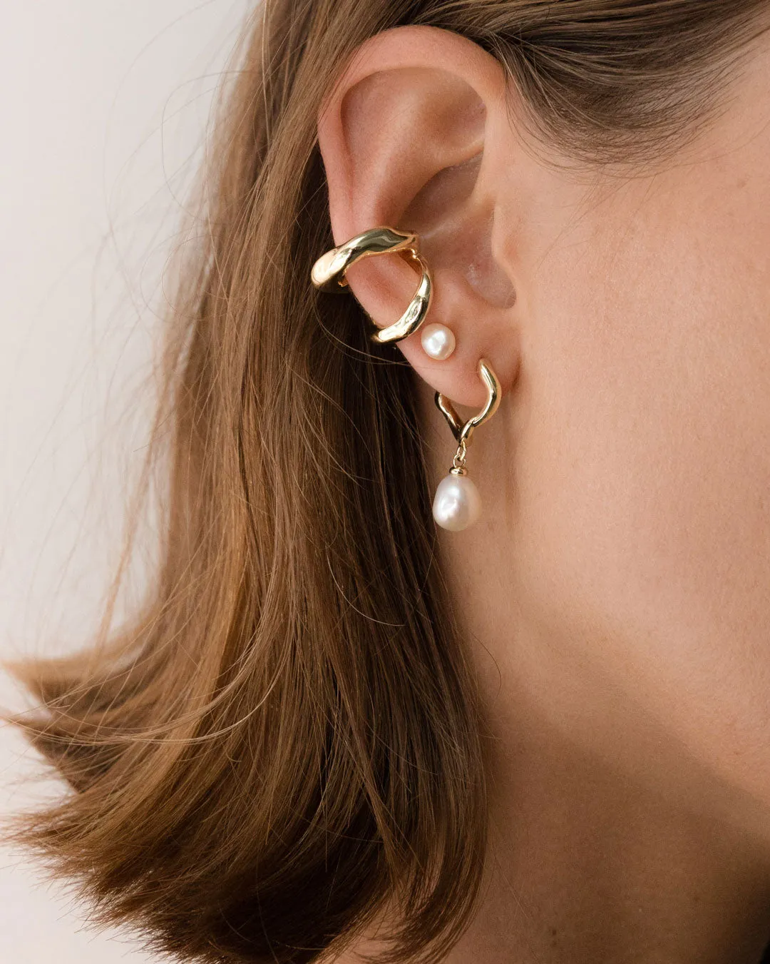 Wave Huggies with Freshwater Pearl