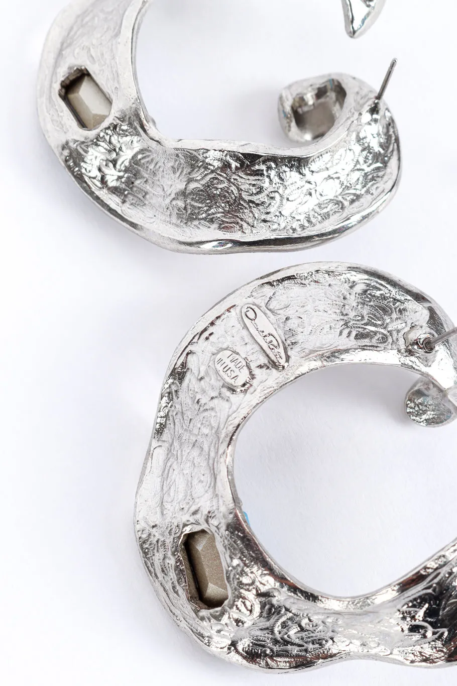 Wavy Hoop Crystal Earrings