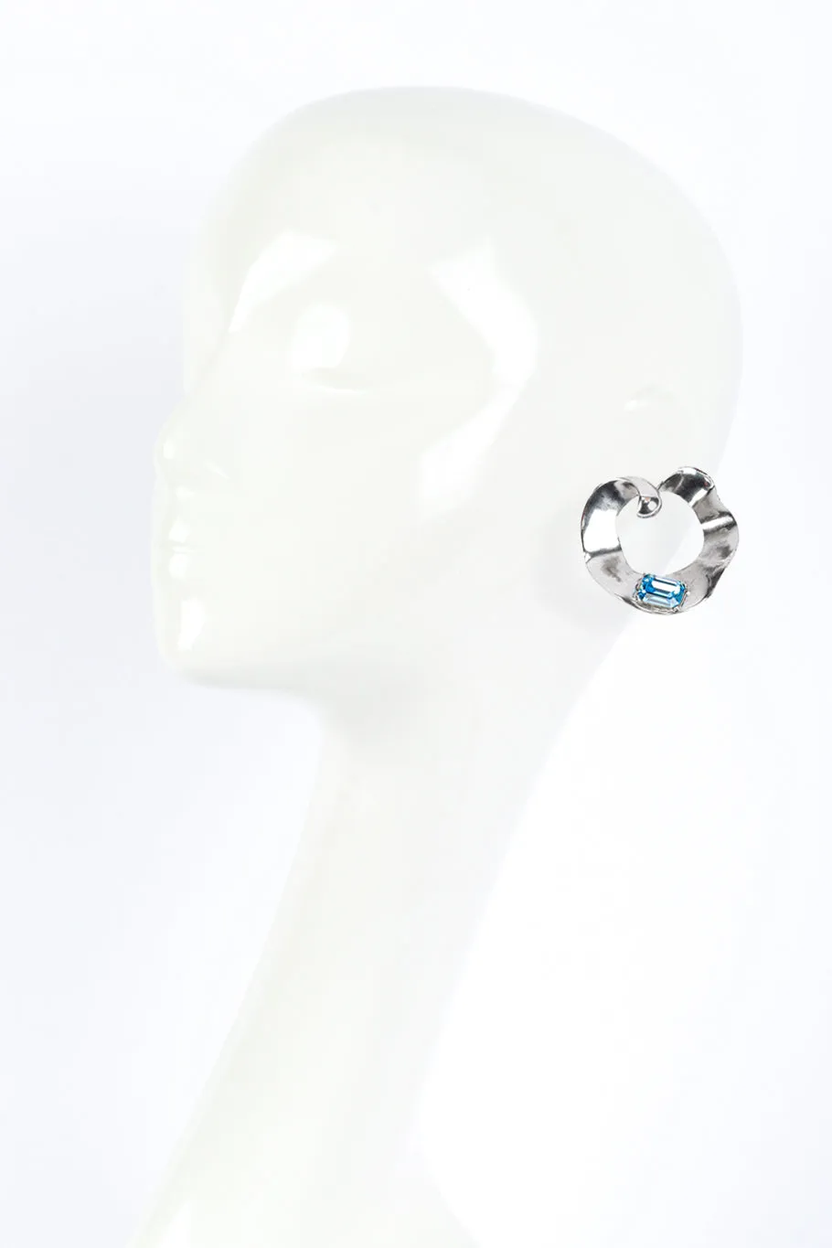 Wavy Hoop Crystal Earrings