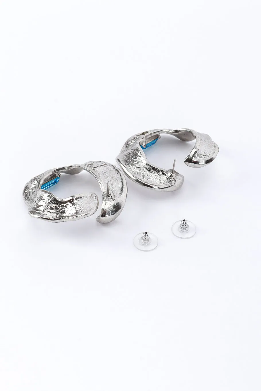 Wavy Hoop Crystal Earrings