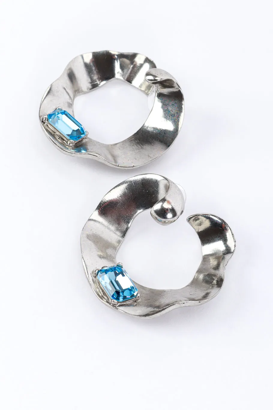 Wavy Hoop Crystal Earrings
