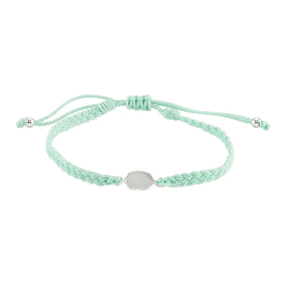 Wax Cord Braided Mother of Pearl Anklet