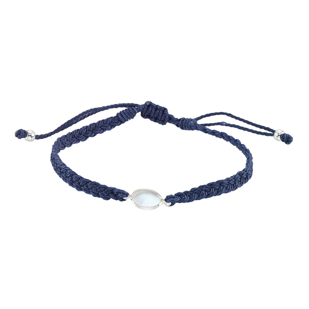 Wax Cord Braided Mother of Pearl Anklet