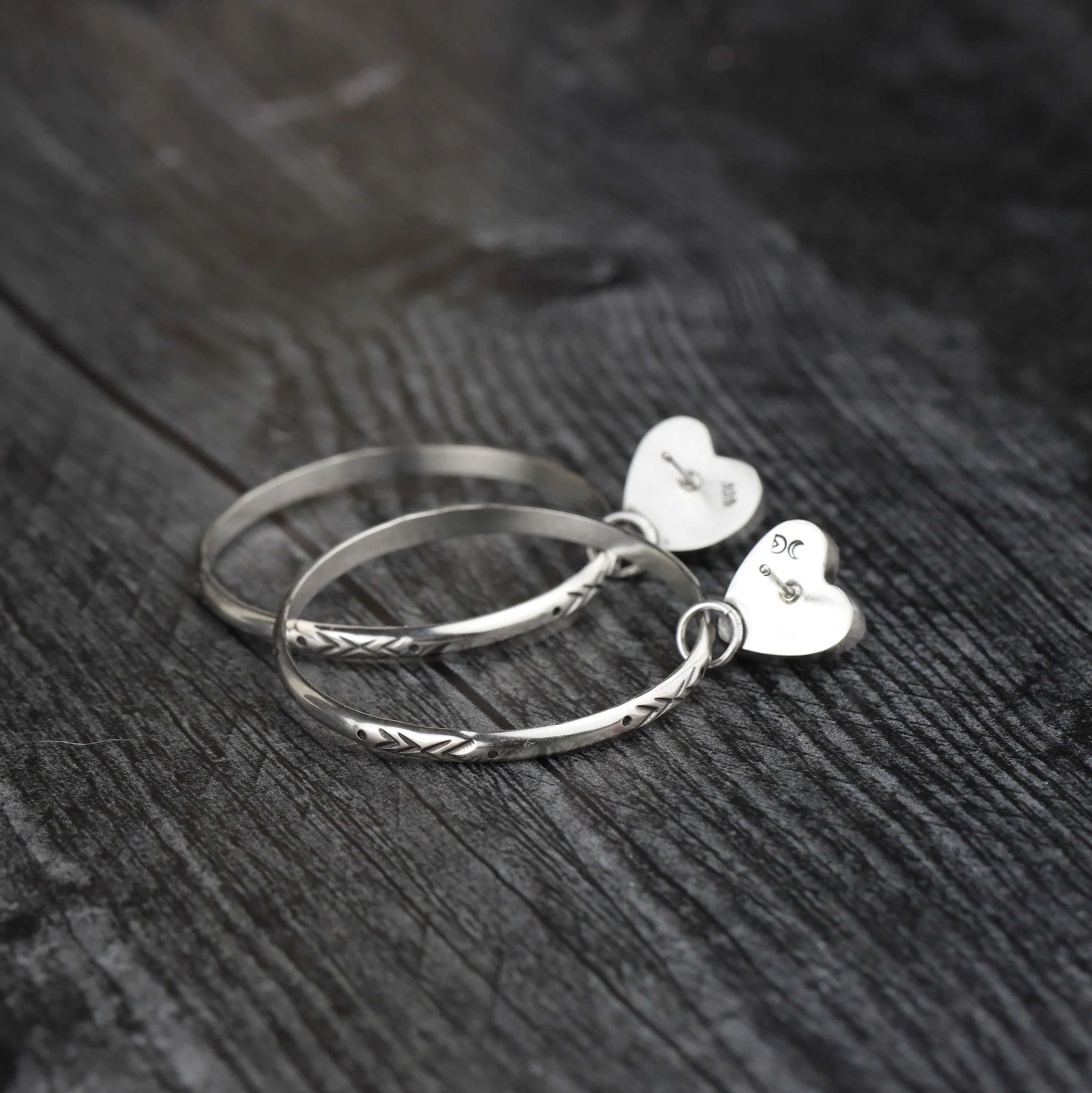 Wear Your Heart Post Hoop Earrings Med