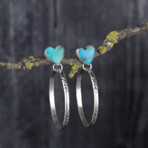 Wear Your Heart Post Hoop Earrings Med
