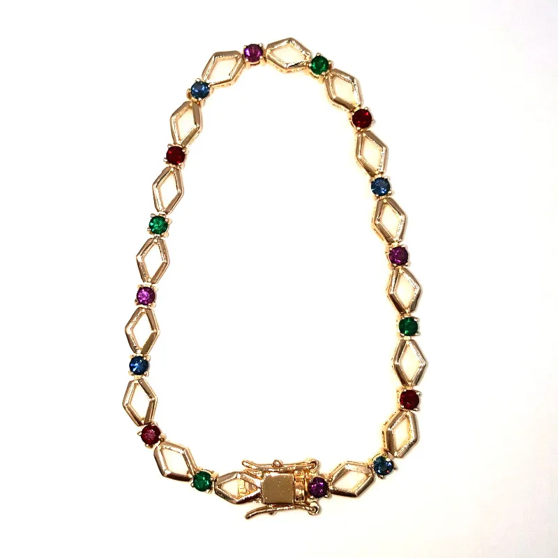 West Germany Vintage Necklace, Roman Rhinestone Bracelet and AAi Brooch