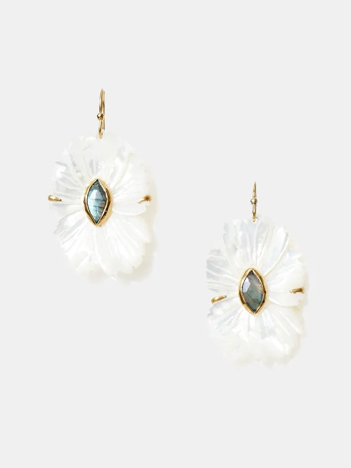 White Mop Mix Earrings