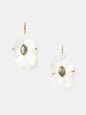 White Mop Mix Earrings