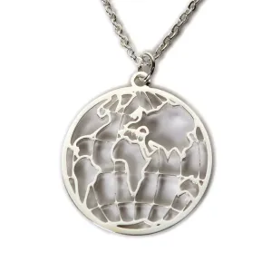 World Map Silver - Necklace