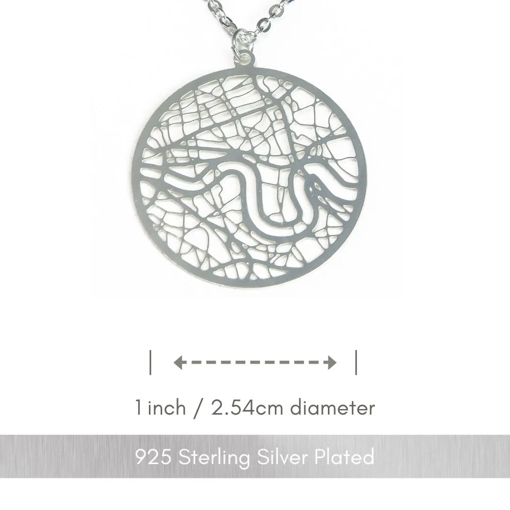 World Map Silver - Necklace