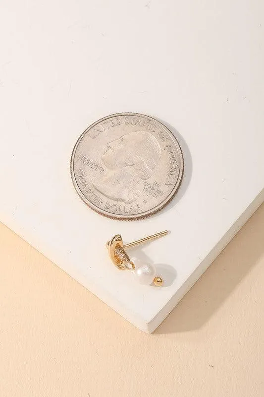 X Pearl Drop Earrings