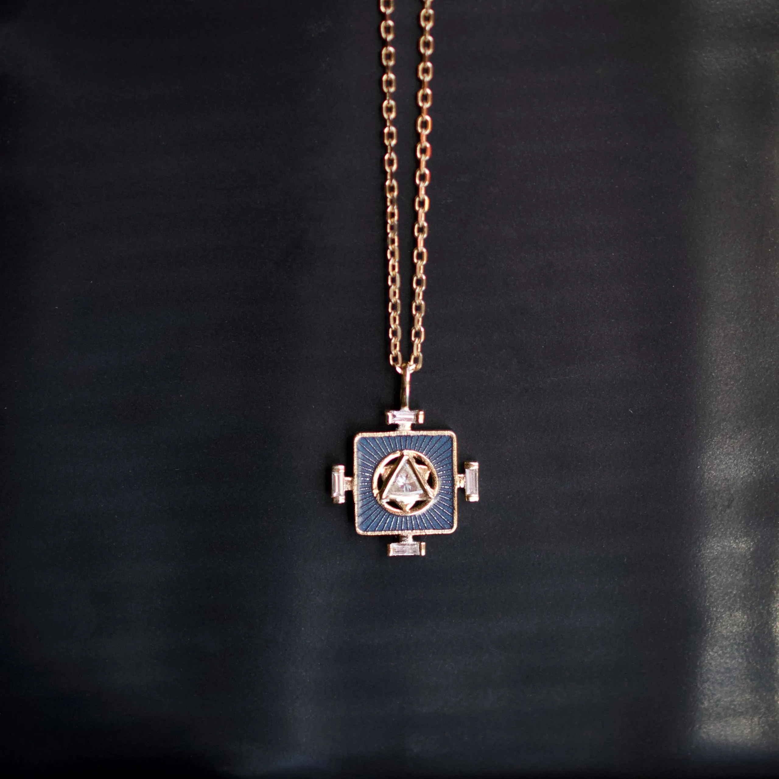Yantra Chakra & Trillion Diamond Necklace