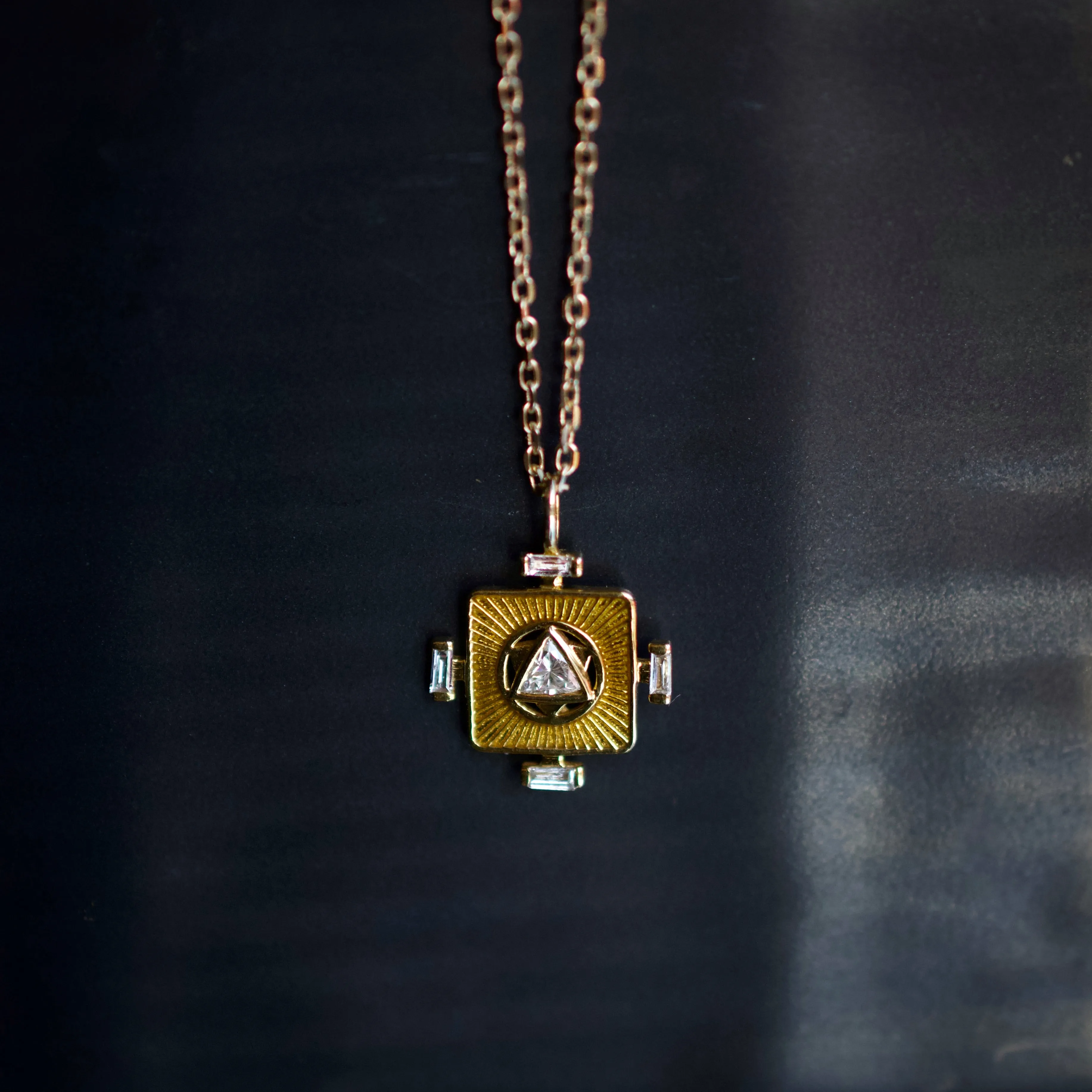 Yantra Chakra & Trillion Diamond Necklace
