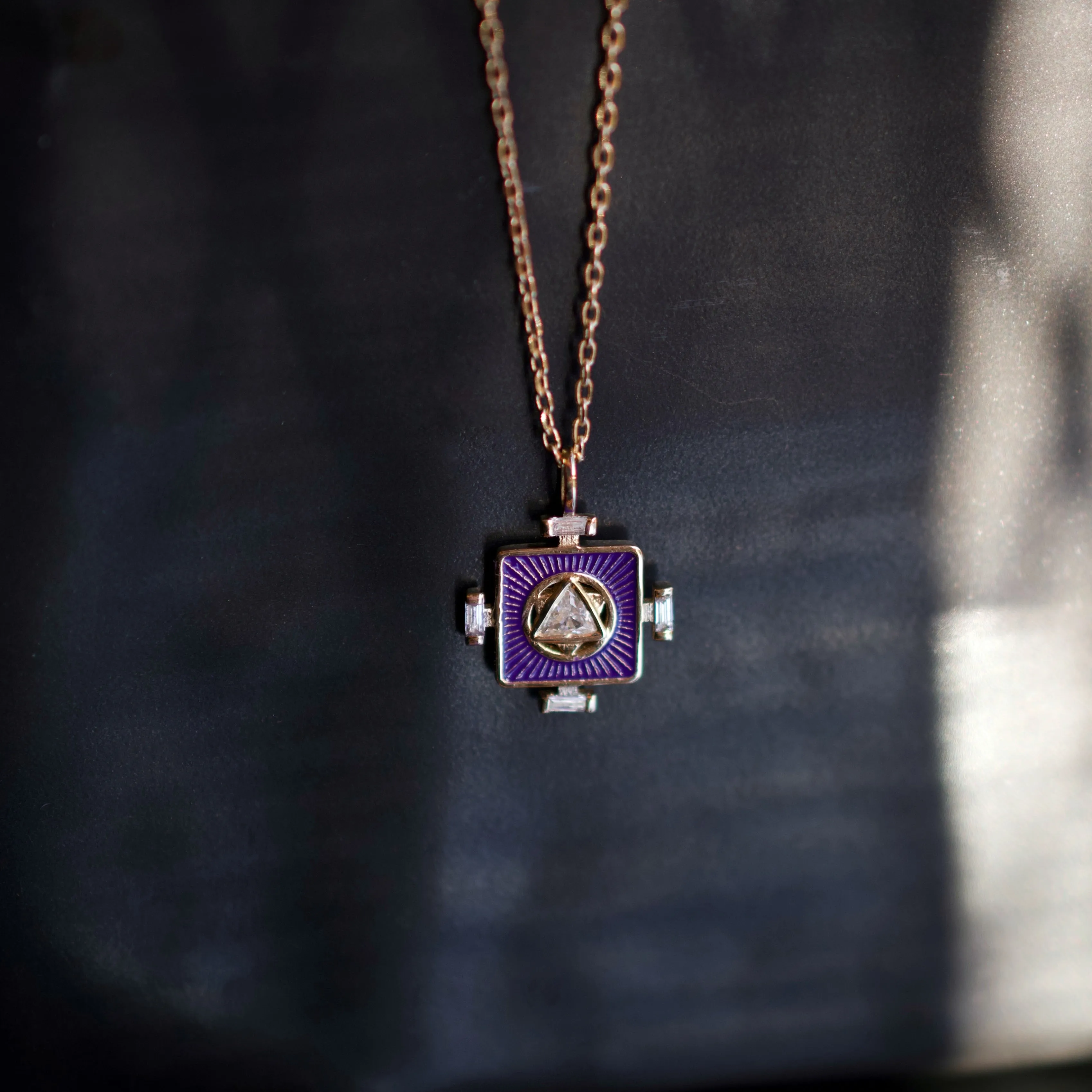 Yantra Chakra & Trillion Diamond Necklace