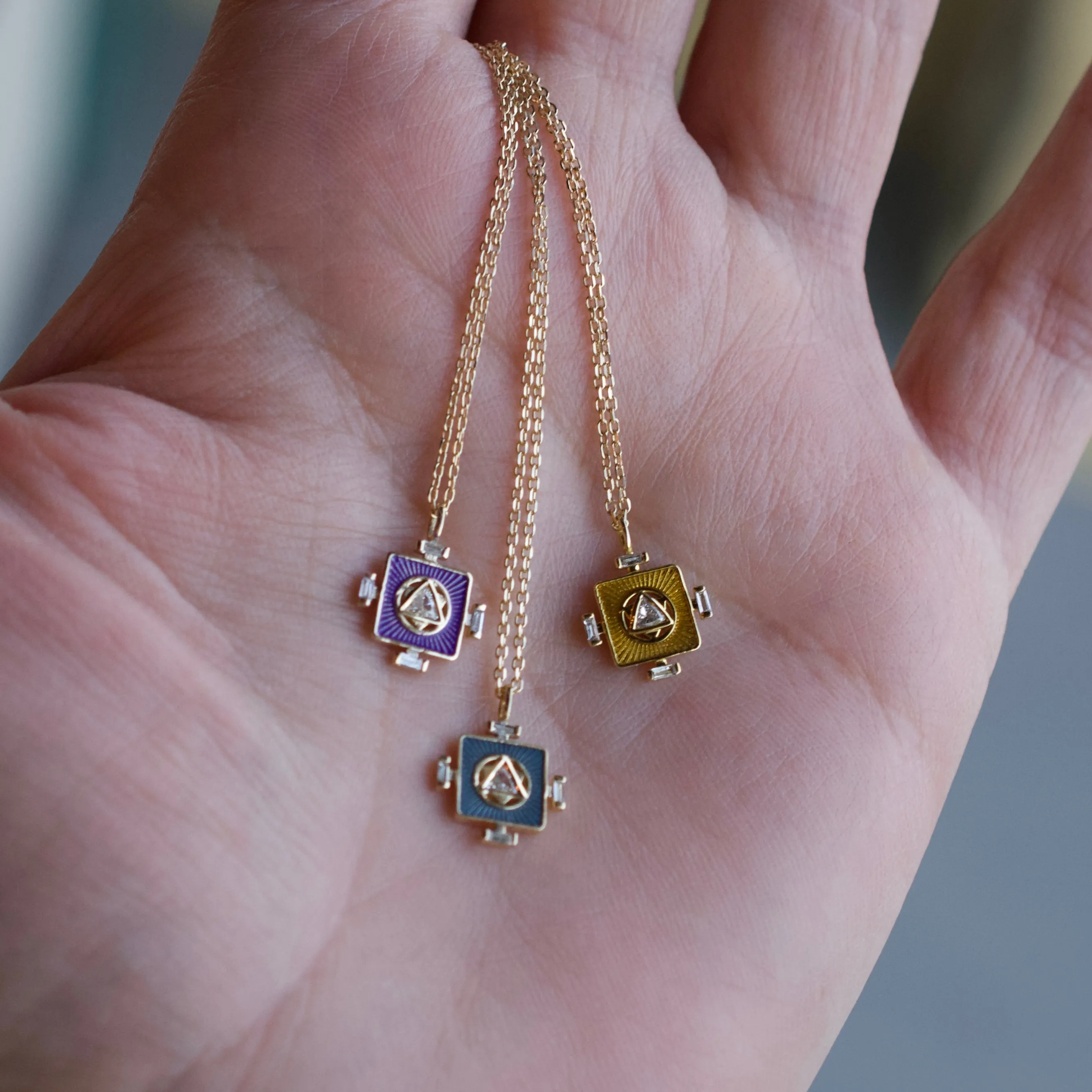 Yantra Chakra & Trillion Diamond Necklace