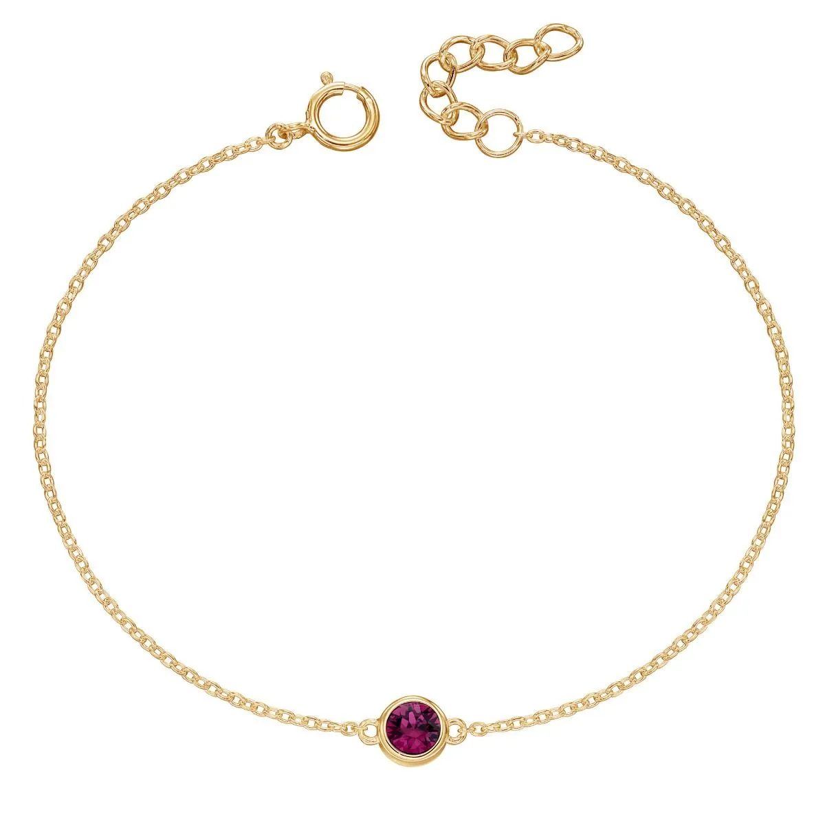 Yellow Gold Plated Sterling Silver Birthstone Bracelet