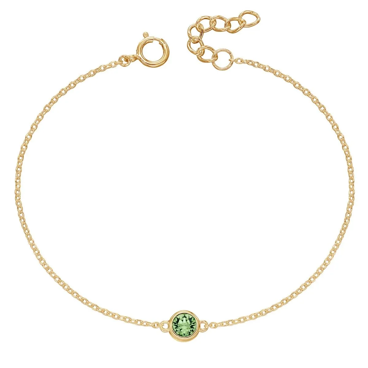 Yellow Gold Plated Sterling Silver Birthstone Bracelet