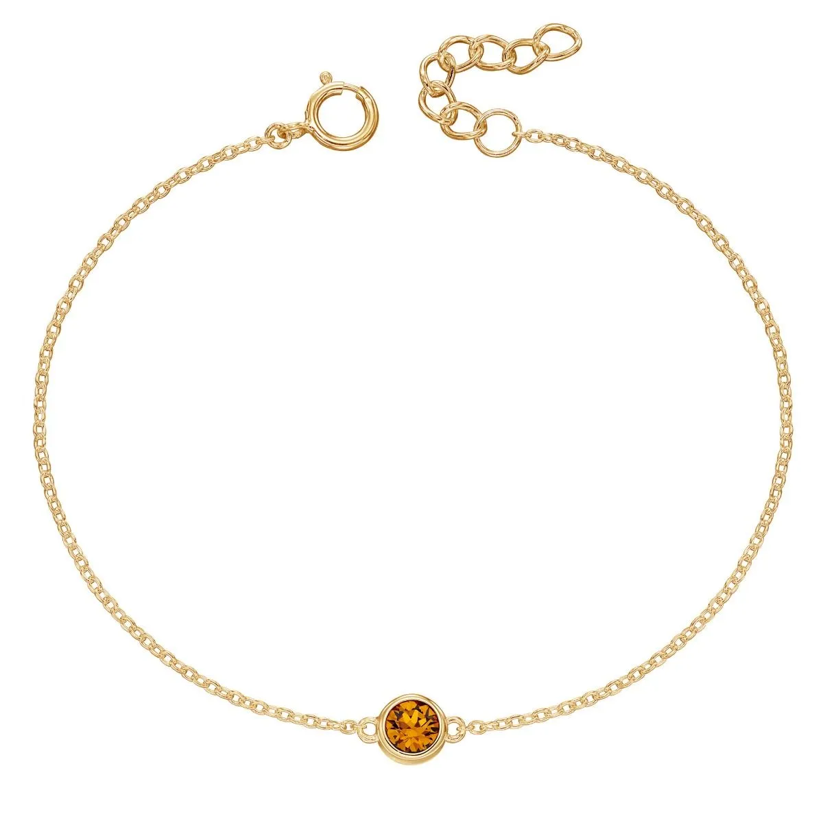 Yellow Gold Plated Sterling Silver Birthstone Bracelet