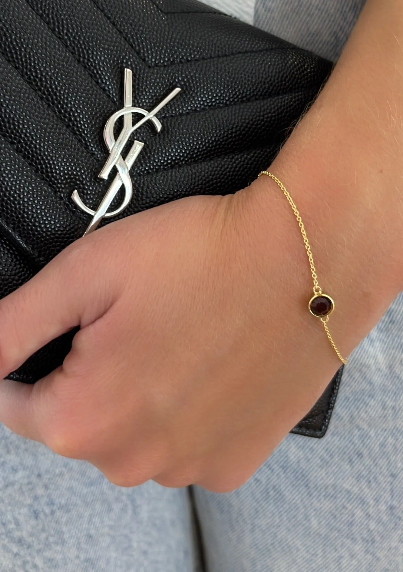 Yellow Gold Plated Sterling Silver Birthstone Bracelet