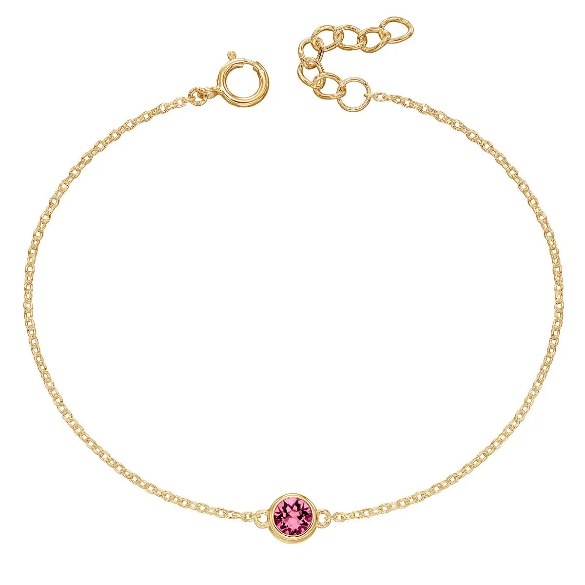 Yellow Gold Plated Sterling Silver Birthstone Bracelet