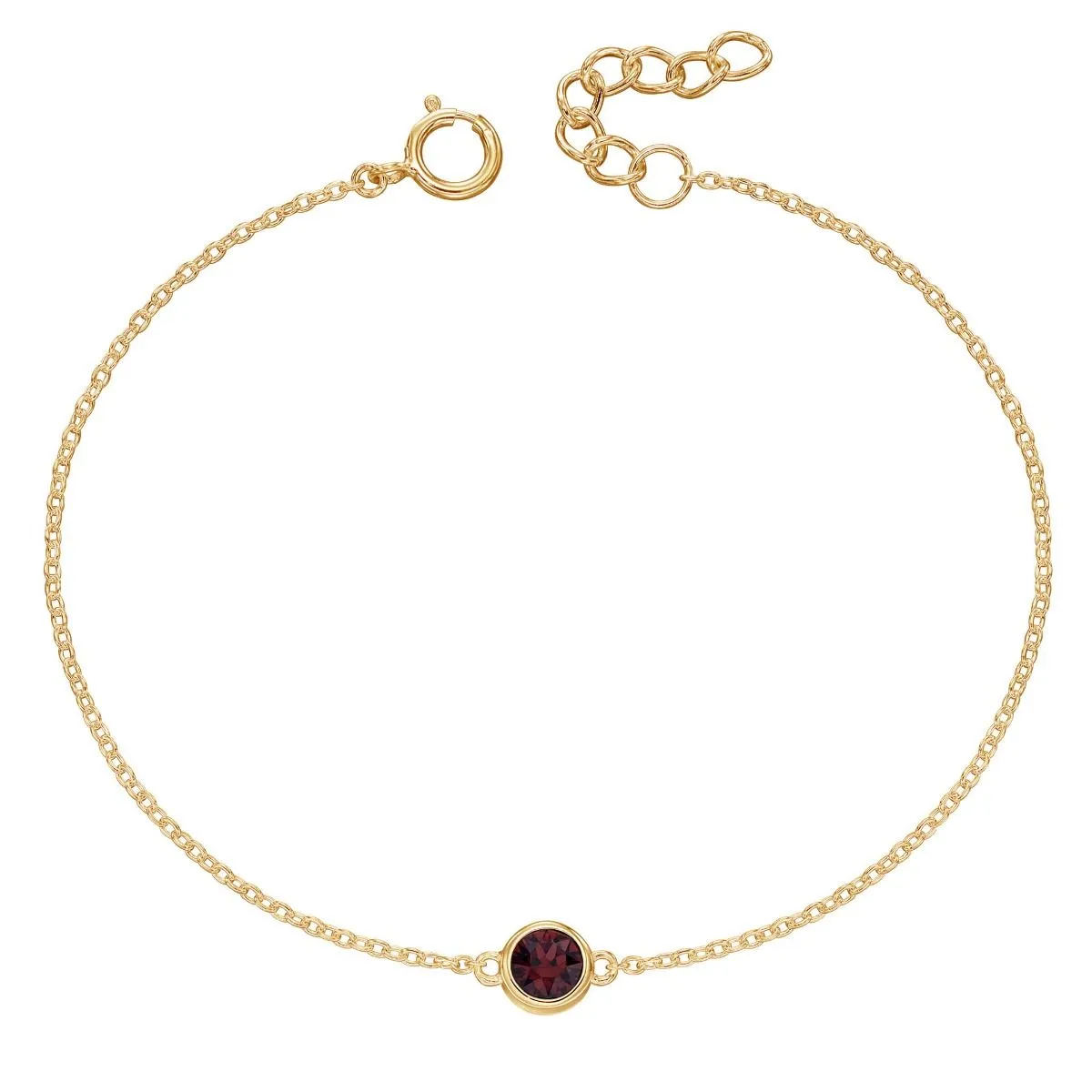 Yellow Gold Plated Sterling Silver Birthstone Bracelet