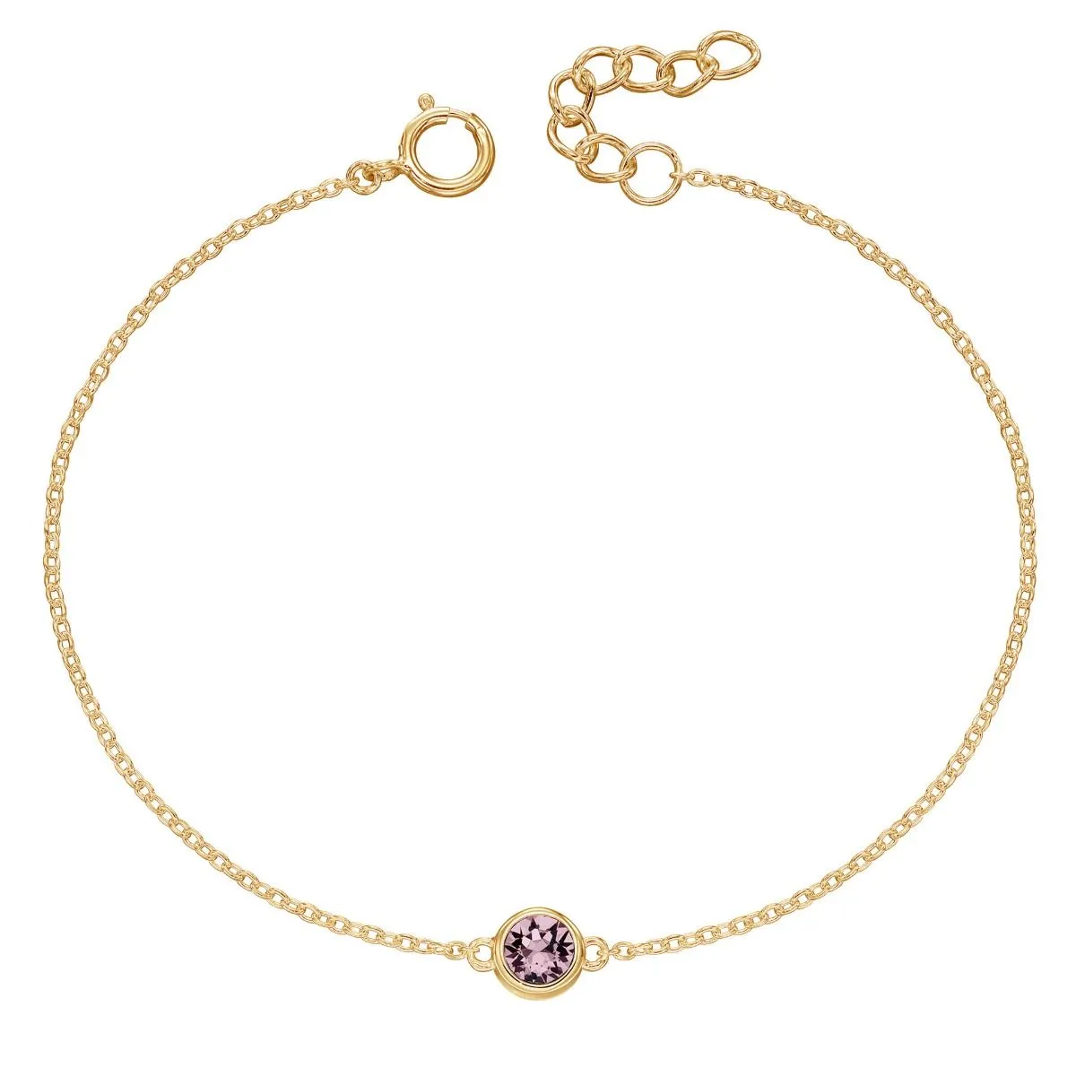 Yellow Gold Plated Sterling Silver Birthstone Bracelet