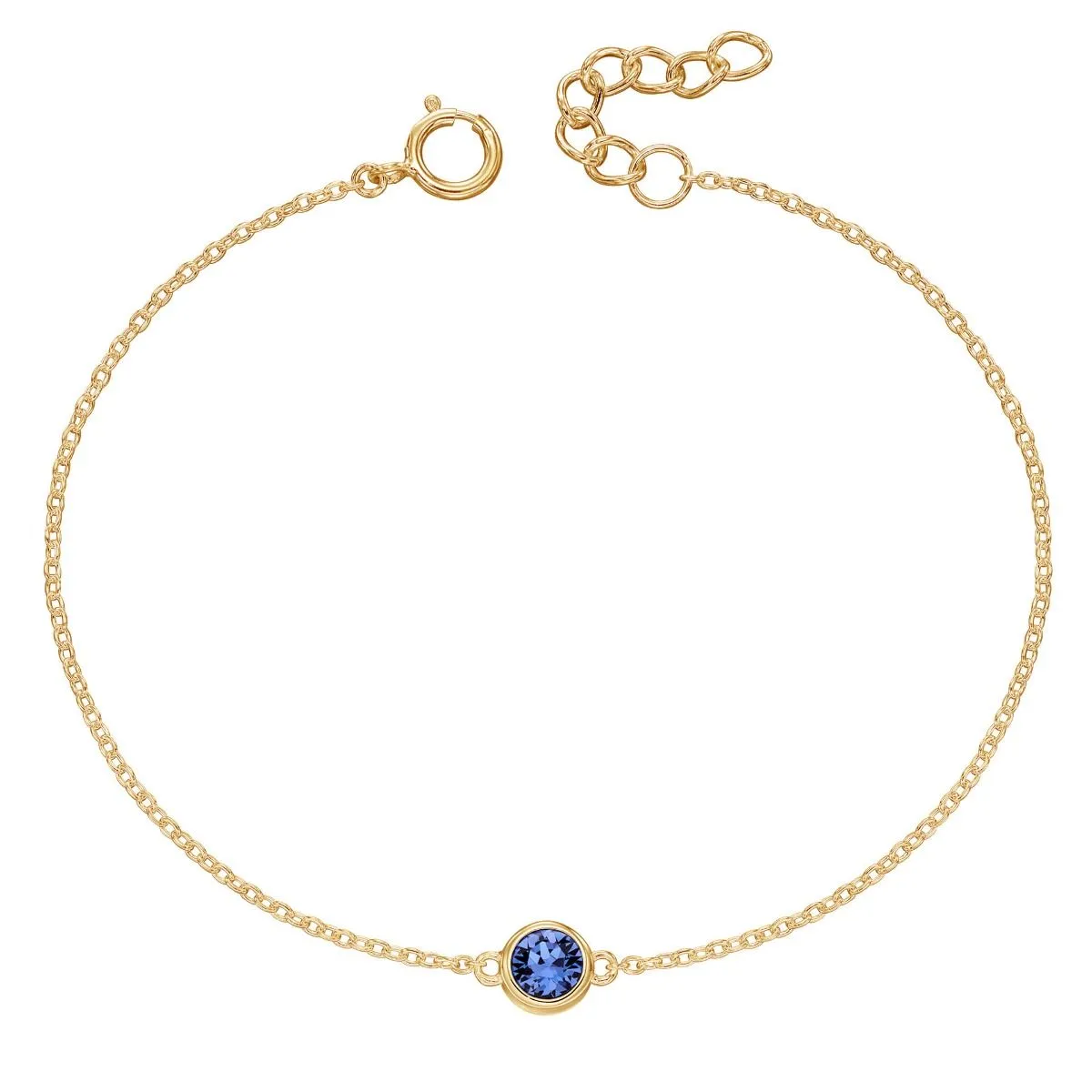 Yellow Gold Plated Sterling Silver Birthstone Bracelet