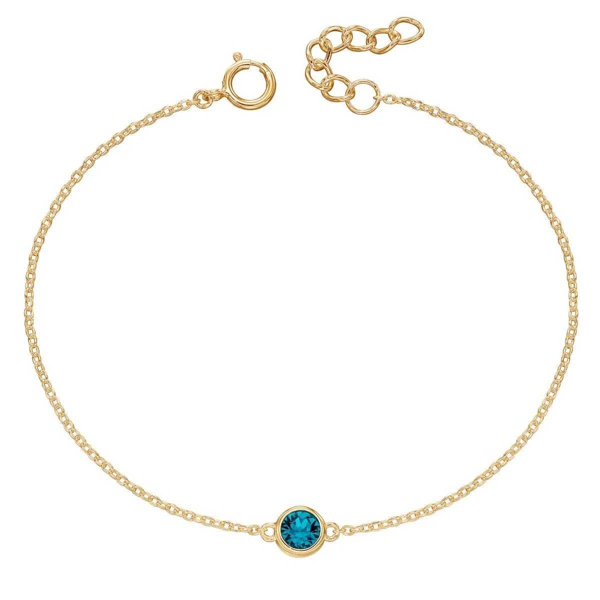 Yellow Gold Plated Sterling Silver Birthstone Bracelet